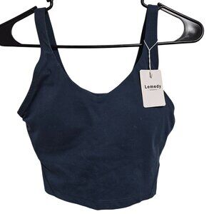 Lemedy Dark Teal Sports Bra Womens Size 6  Pullover Tank Style Workout Yoga